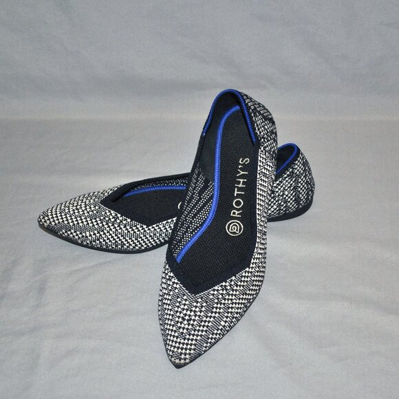 Rothy's Navy Houndstooth Point Women's Size 9 - Picture 1 of 10